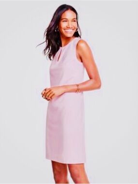 NWT - Ann Taylor Sleeveless Pink Melange Keyhole Shift Dress